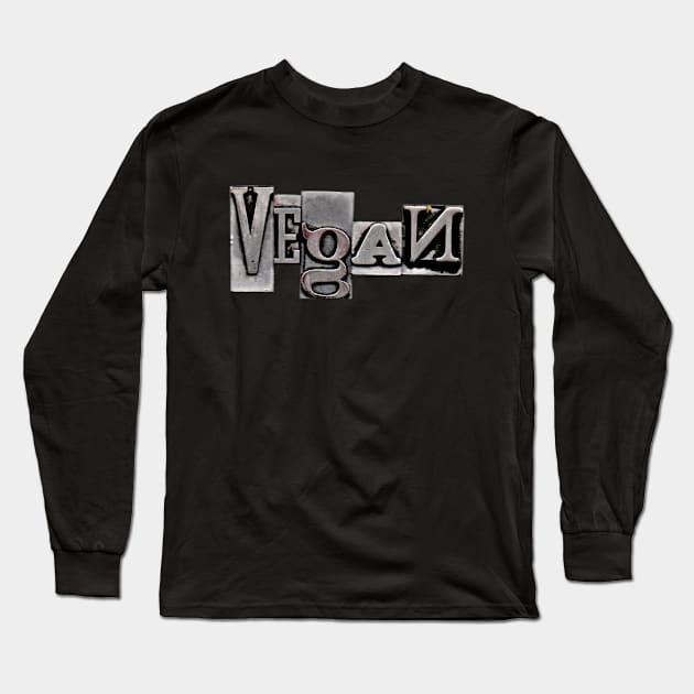 VEGAN Typeset Letters Long Sleeve T-Shirt by VegShop